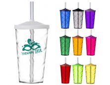 Copo Espiral Com Tampa e Canudo 500ml 2301 Personalizado