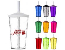 Copo Espiral Com Tampa e Canudo 500ml 2301 Personalizado